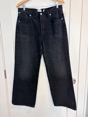 Citizens of Humanity Annina Wide Leg Jeans Black Wash Size 30